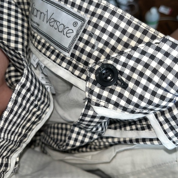 Gianni Versace Vintage Checkered Cotton Trousers (Size 44) - Picture 10 of 15